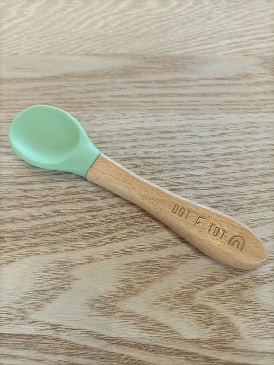 WOODEN HANDLE SILICONE SPOON